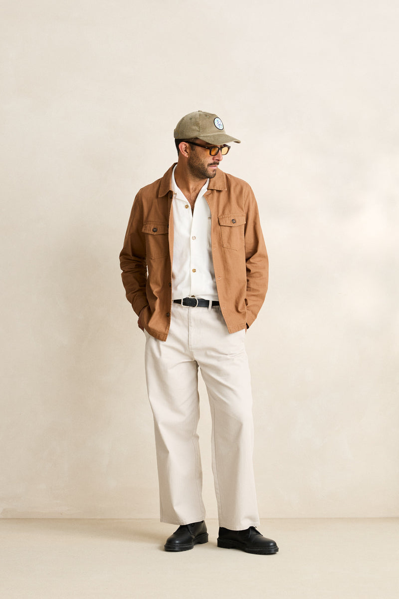 Herringbone Overshirt  Tobacco