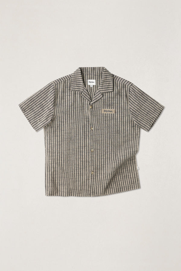 Texture Stripe Ss Shirt Natural