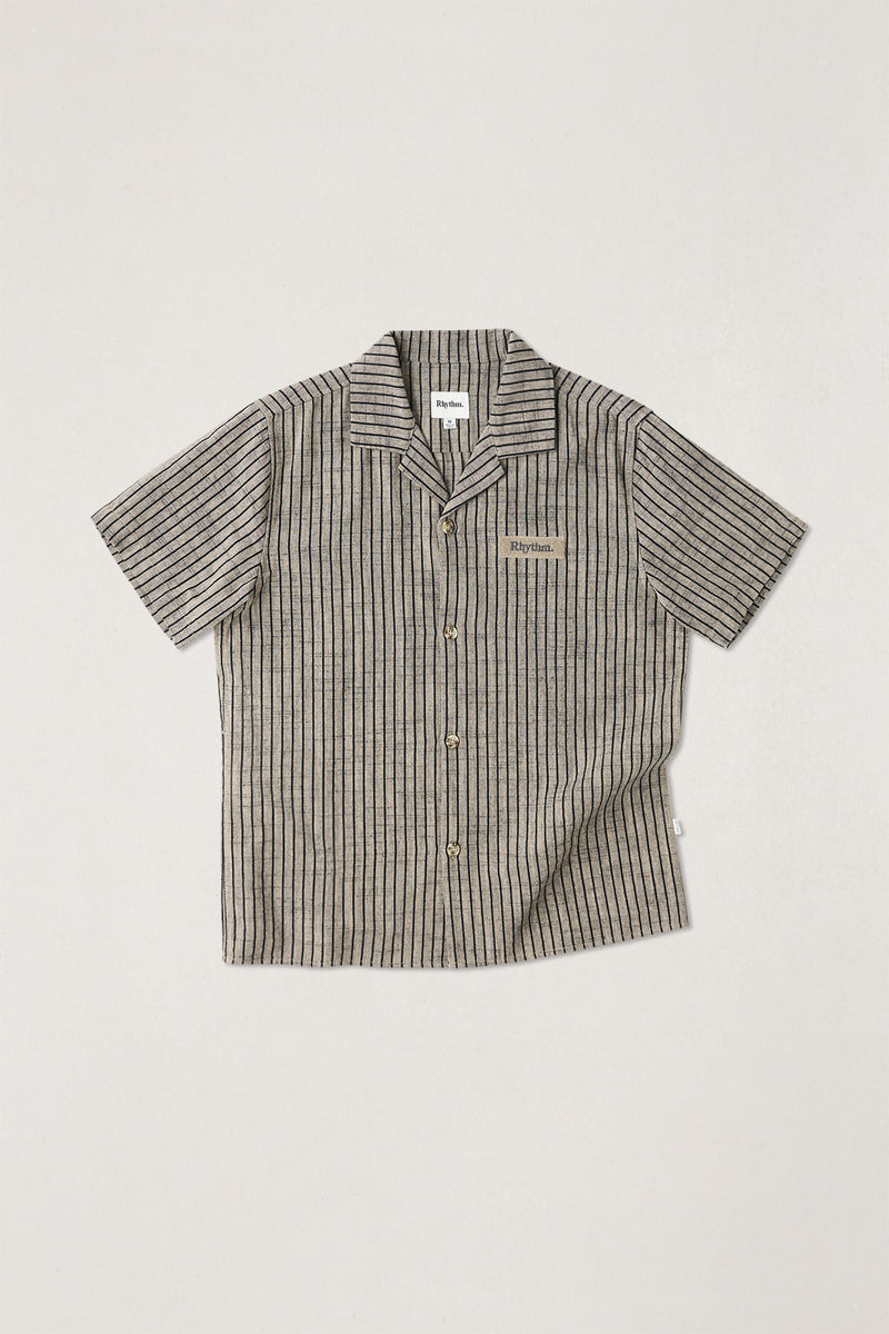 Texture Stripe Ss Shirt Natural