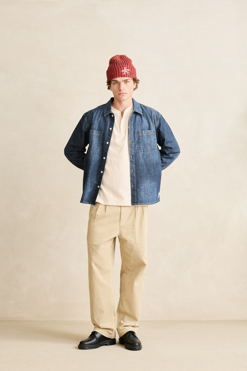 Serge Denim Overshirt Washed Indigo