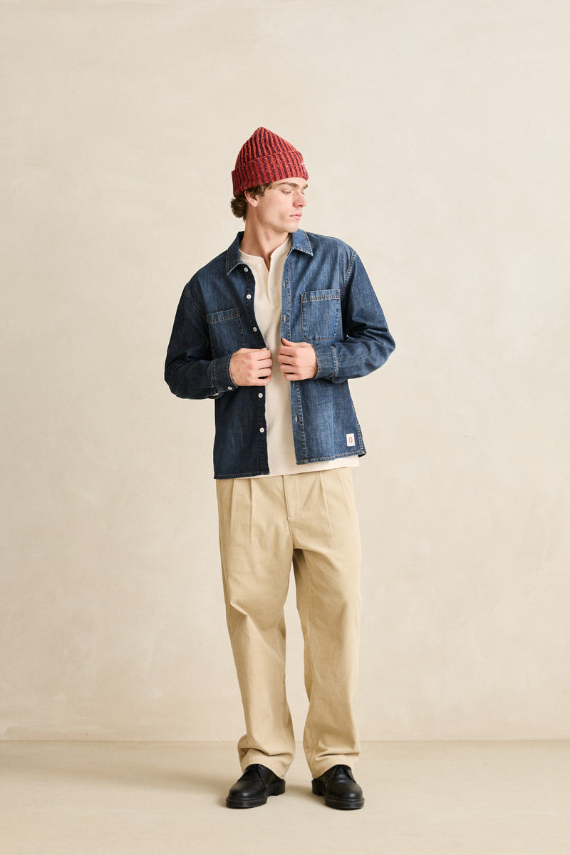 Serge Denim Overshirt Washed Indigo