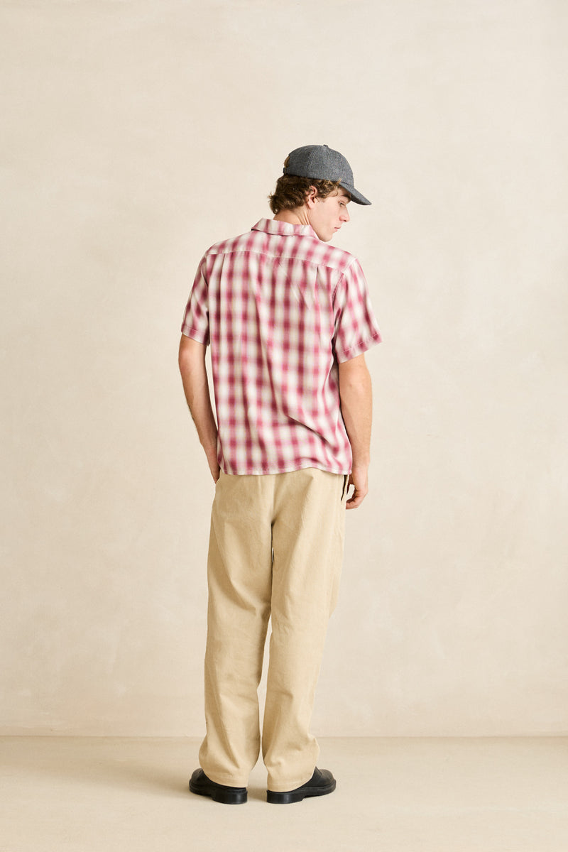 Shadow Check Ss Shirt Vintage Red