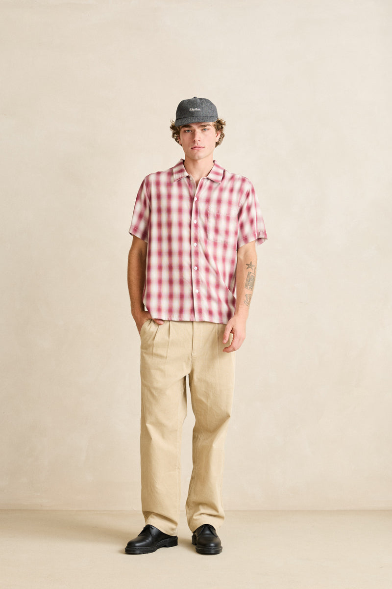 Shadow Check Ss Shirt Vintage Red