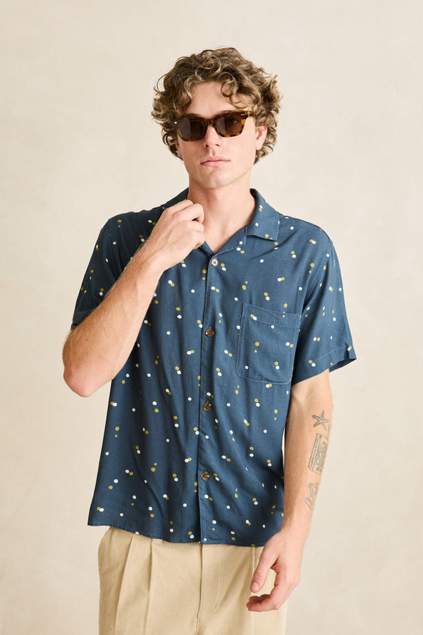 Focus Dot Ss Shirt Navy