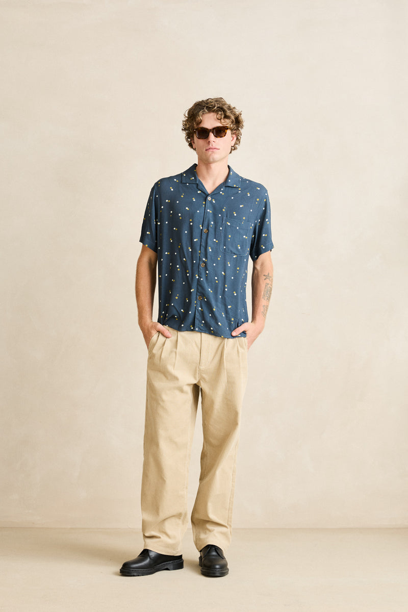 Focus Dot Ss Shirt Navy