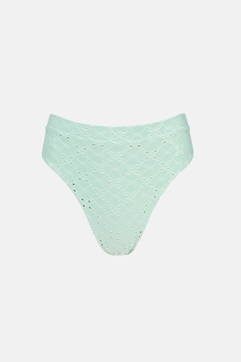 Brighton Eyelet Hi Waist Pant Mint