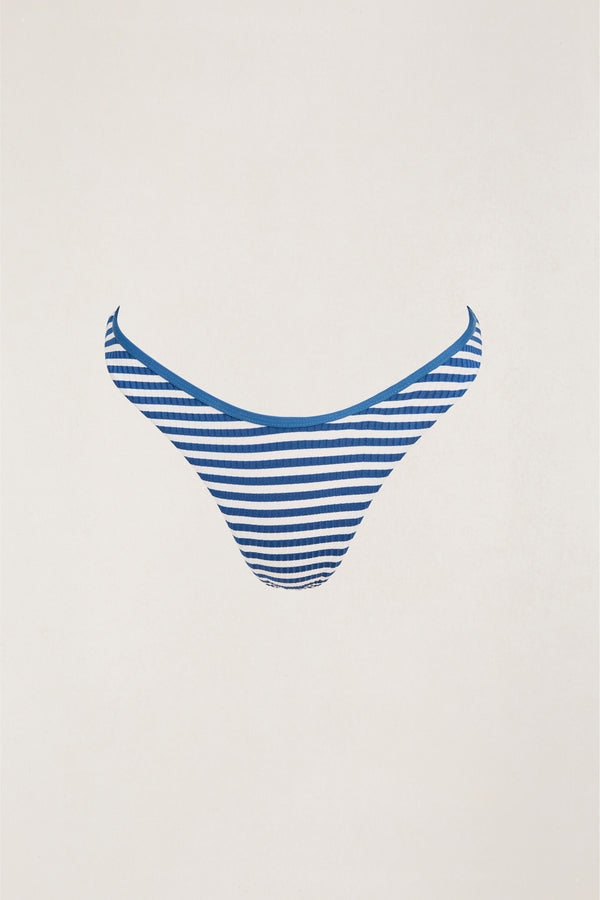 Harbor Stripe Rib Hi Cut Pant Navy