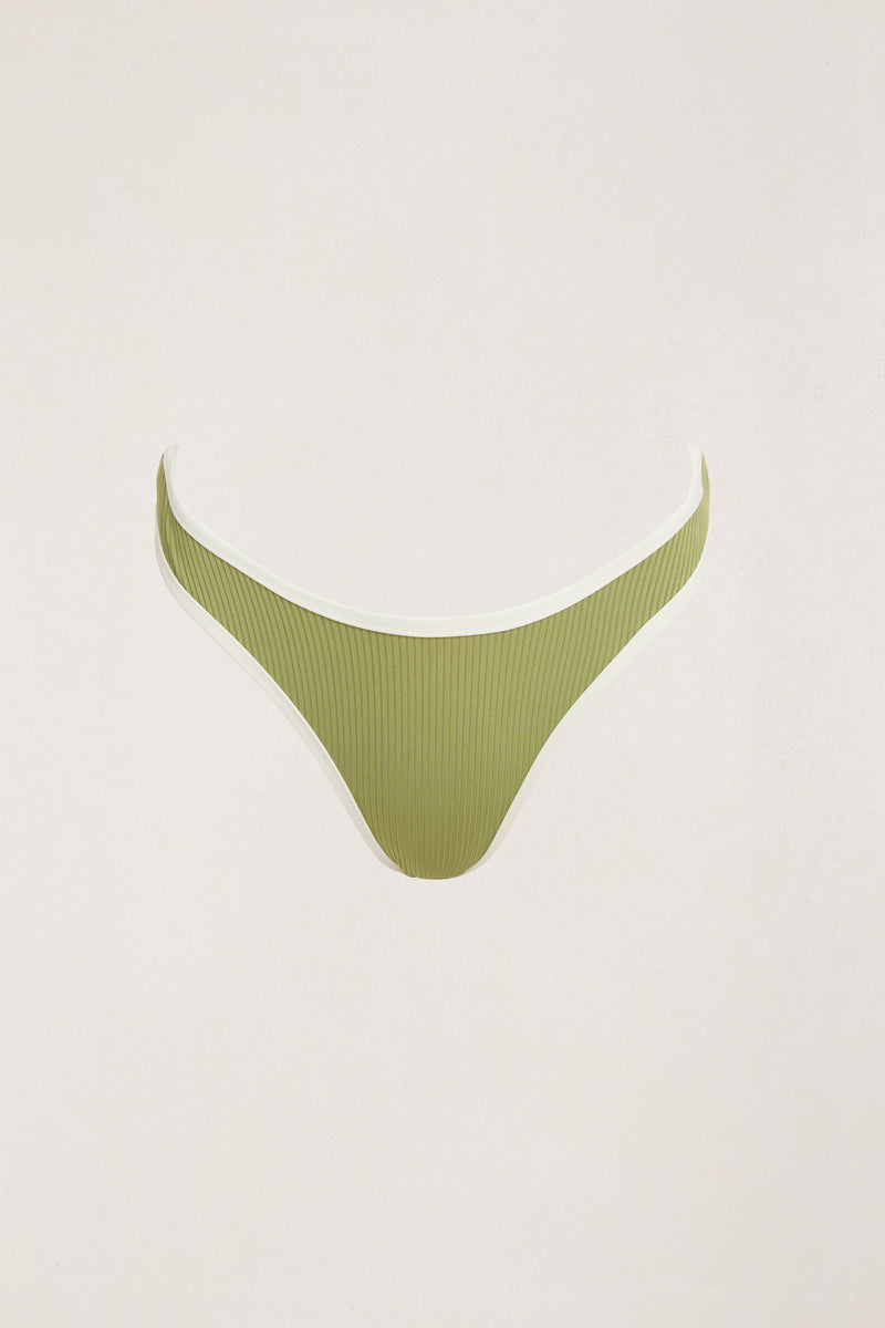 Benni Rib Hi Cut Pant Moss