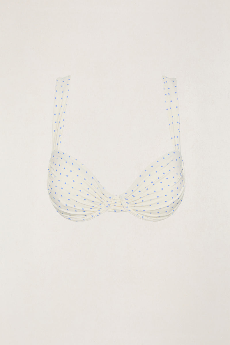 Polka Underwire Bralette Top Cornflower