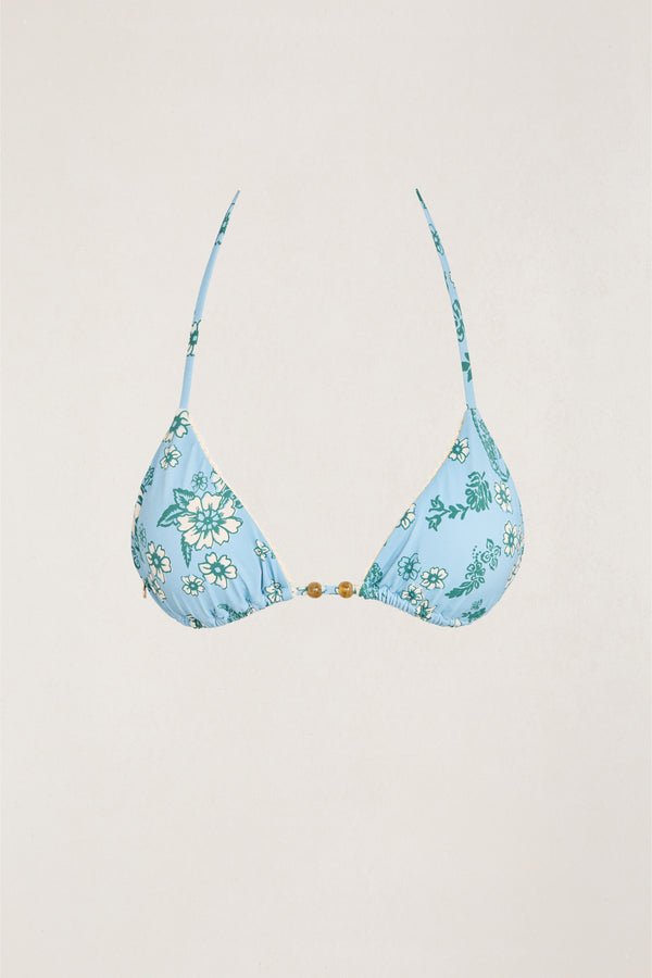 Hamptons Floral Slide Tri Top Blue
