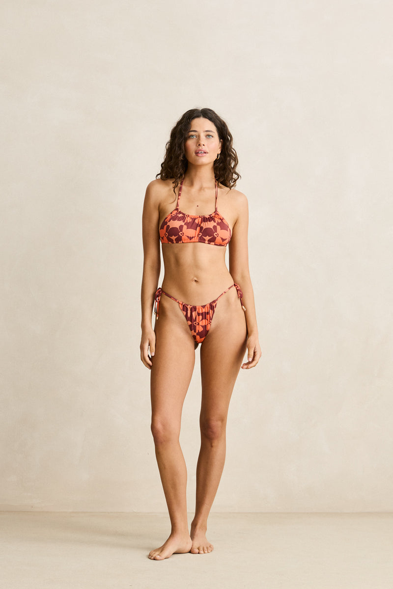 Sundazed Floral Tie Side Itsy Pant Paprika