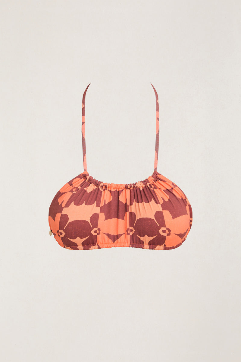 Sundazed Floral Halter Top Paprika