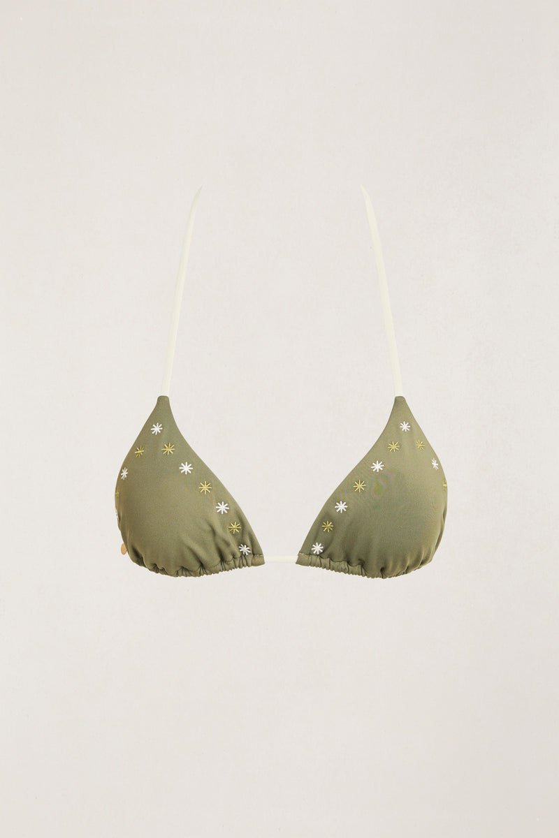 Posy Slide Tri Top Olive