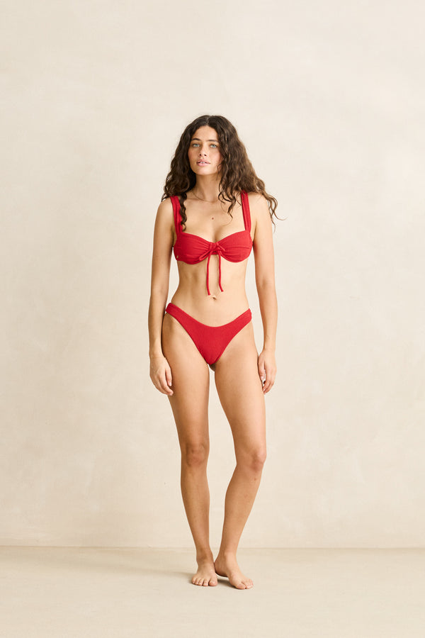Cheri Textured Underwire Balconette Top Cherry