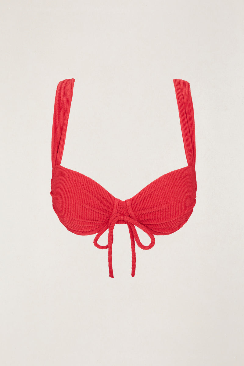 Cheri Textured Underwire Balconette Top Cherry
