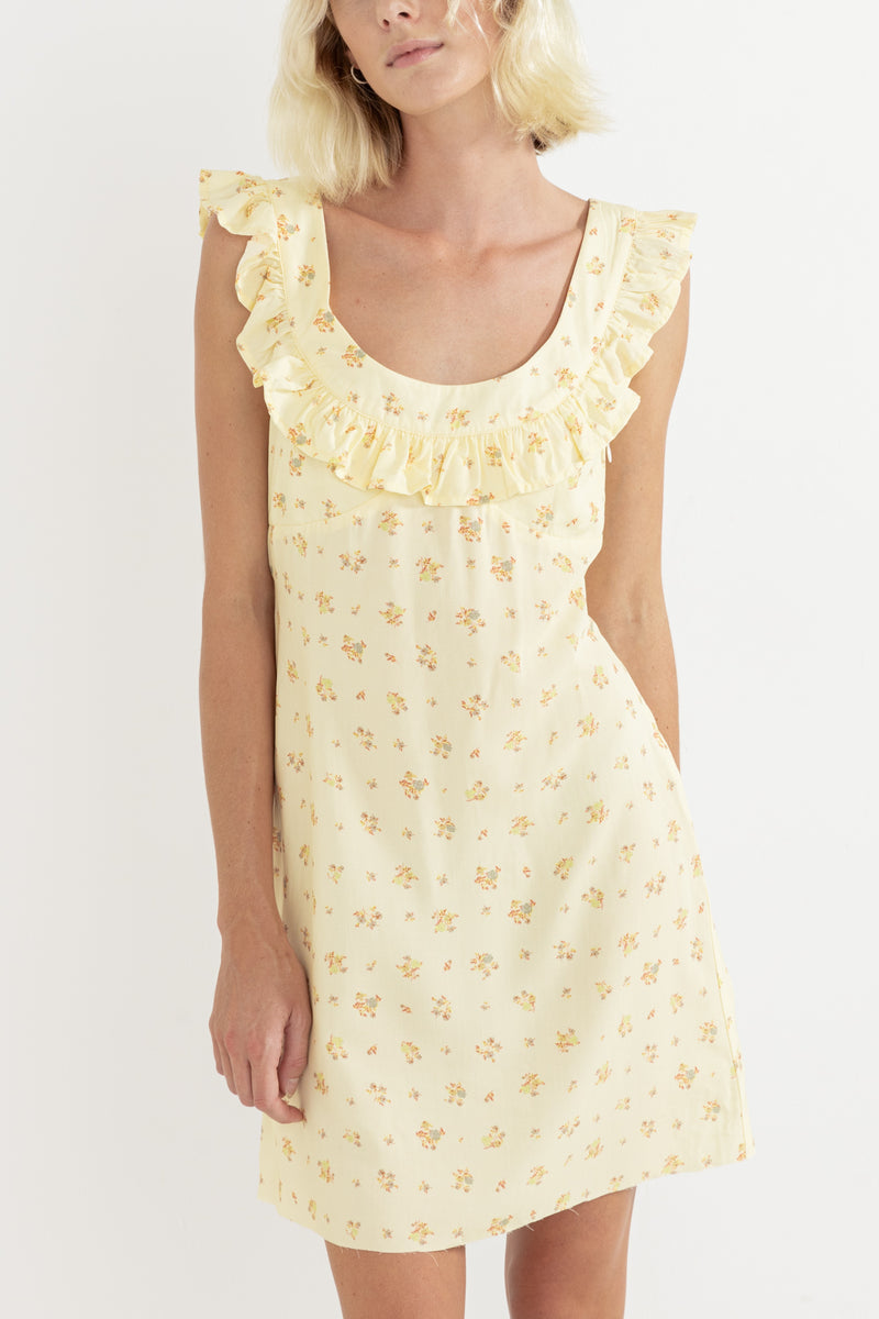 Dahlia Off Shoulder Mini Dress Lemon