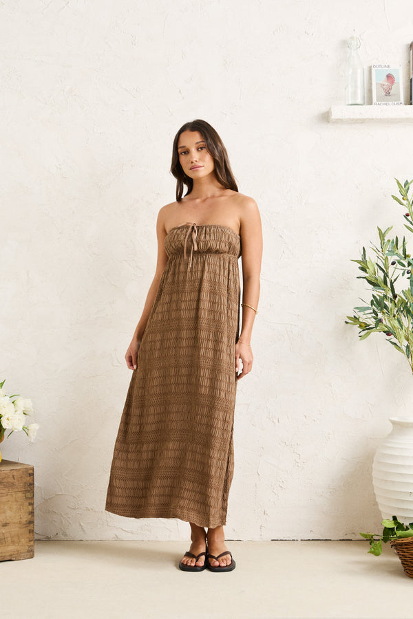 Sandy Cove Maxi Dress Brown