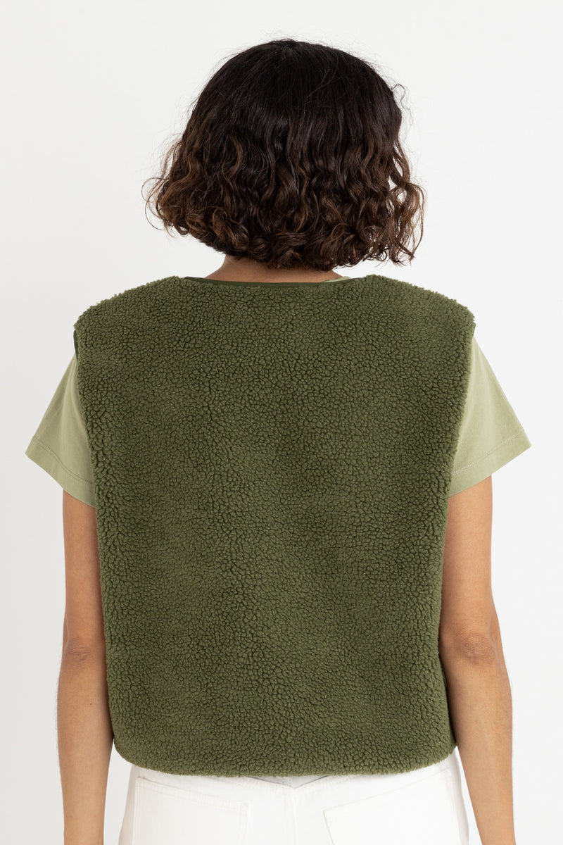 Ella Sherpa Vest Olive