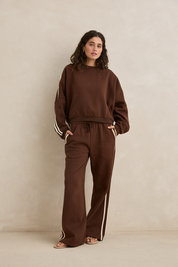 Contrast Trackpant Brown