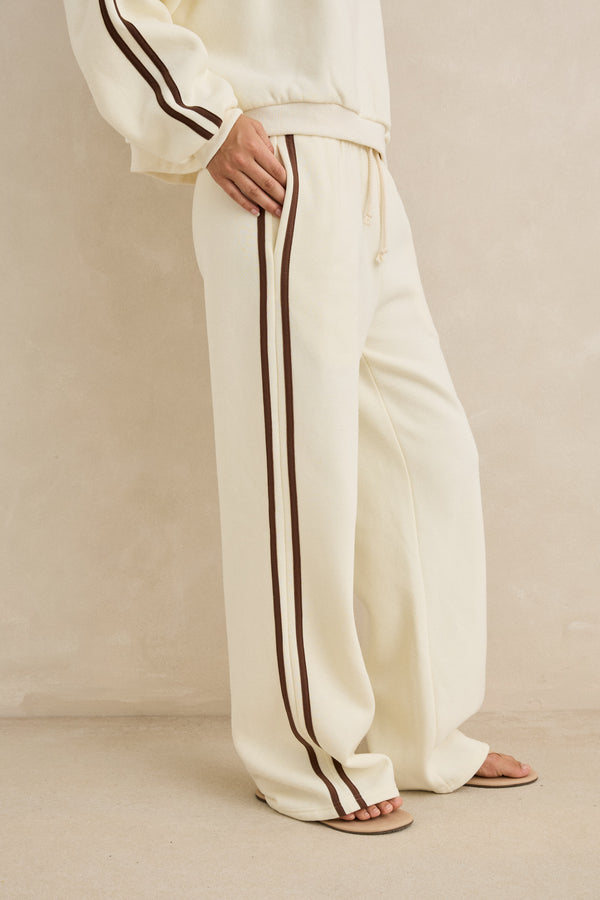 Contrast Trackpant Cream