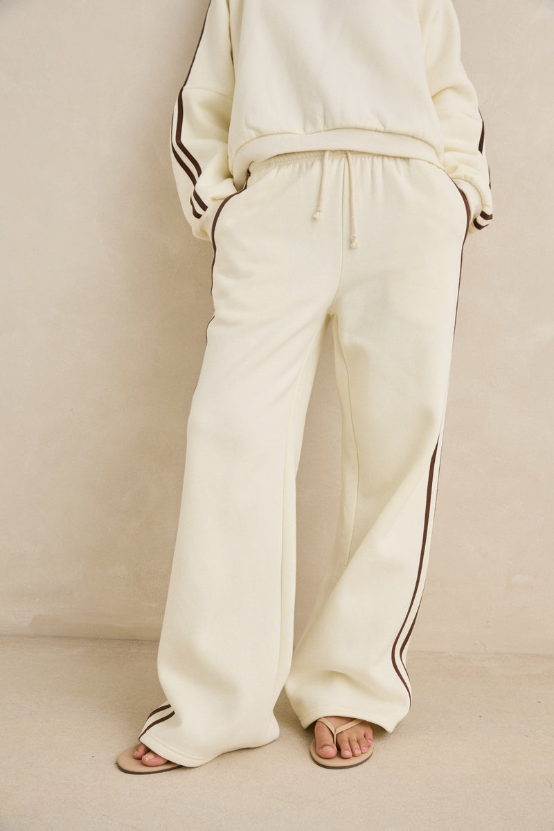 Contrast Trackpant Cream