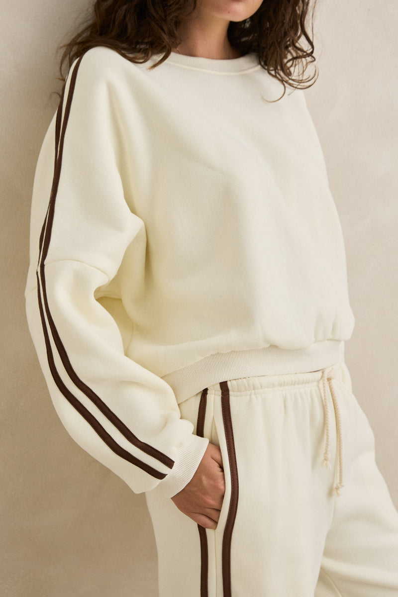 Contrast Sweatshirt Cream