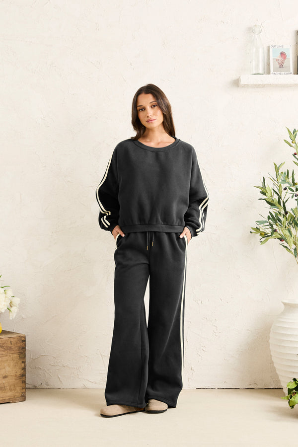 Contrast Track Pant Charcoal