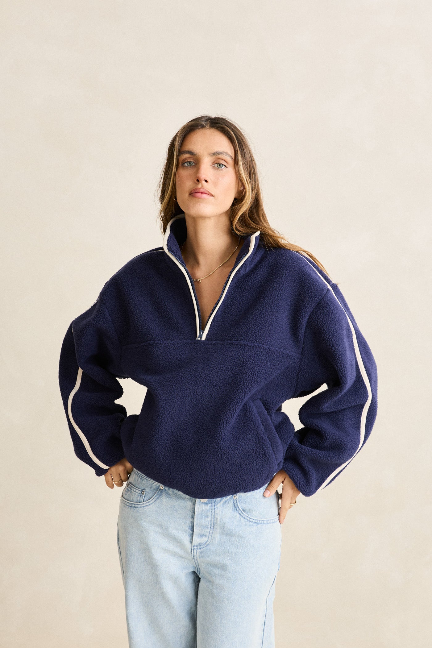 Camp Half Zip Sherpa Pullover Ocean – Rhythm