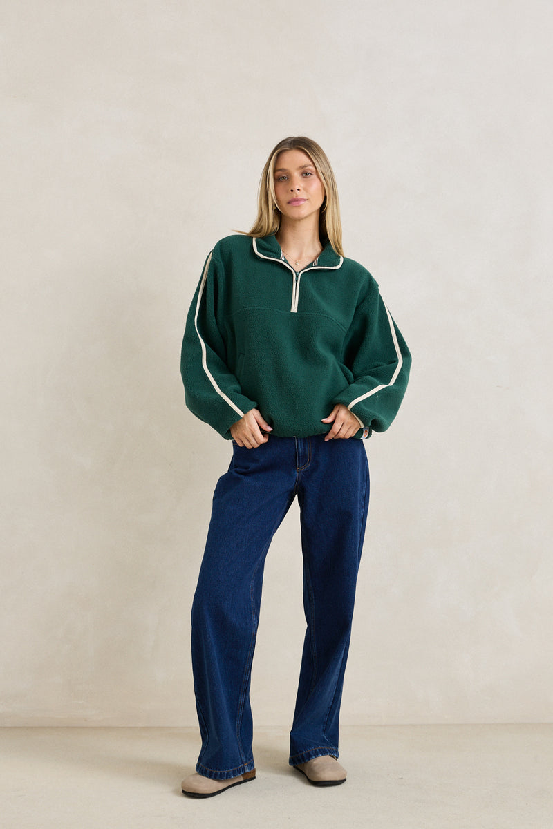 Camp Half Zip Sherpa Pullover Pine