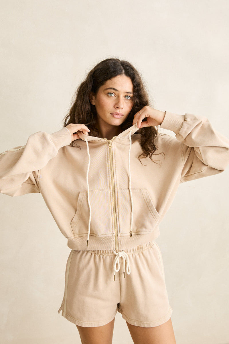 Sunwash Terry Full Zip Hoody Natural