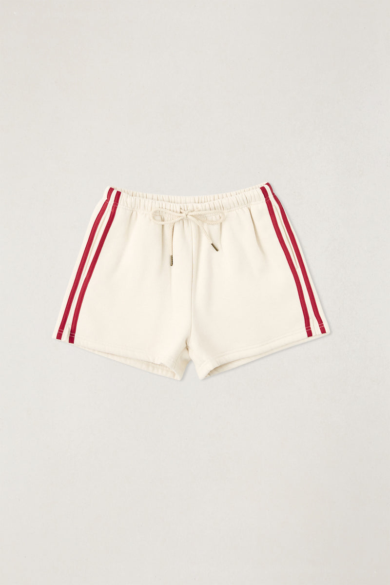 Contrast Fleece Track Short Stone
