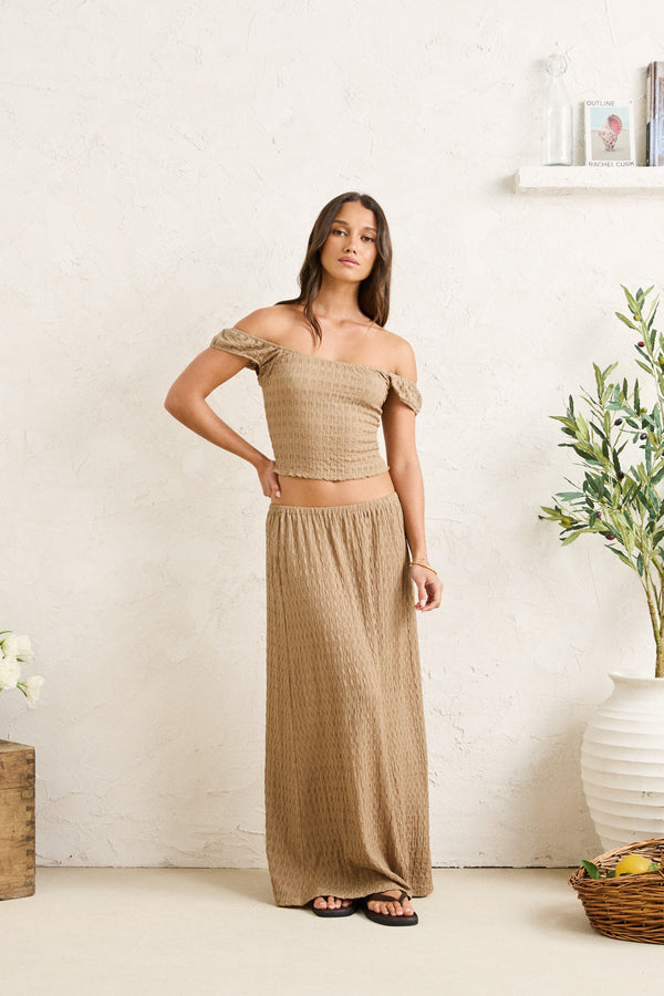 Maya Lace Top Taupe
