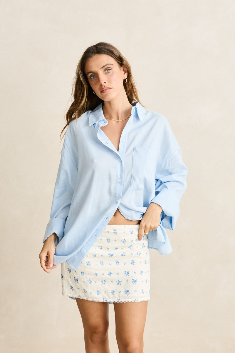 Pia Oversized Shirt  Blue