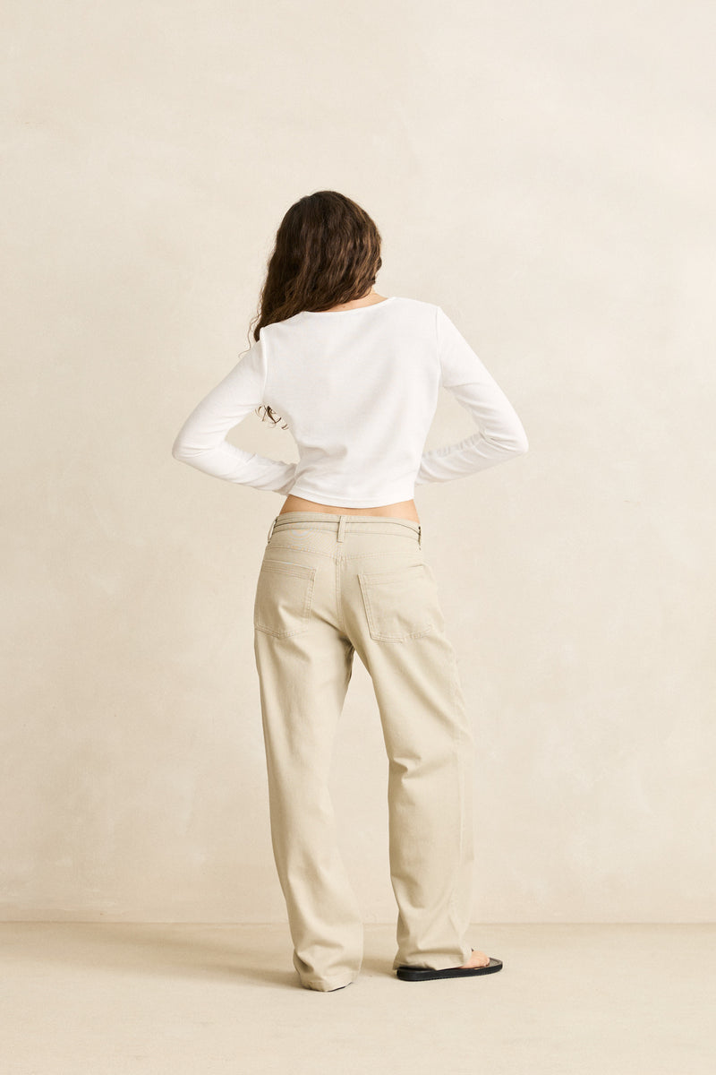 Waffle Long Sleeve  White