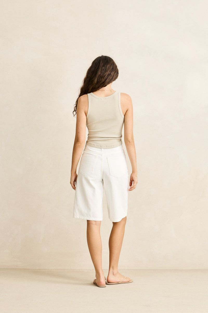 Essential Rib Singlet Ash