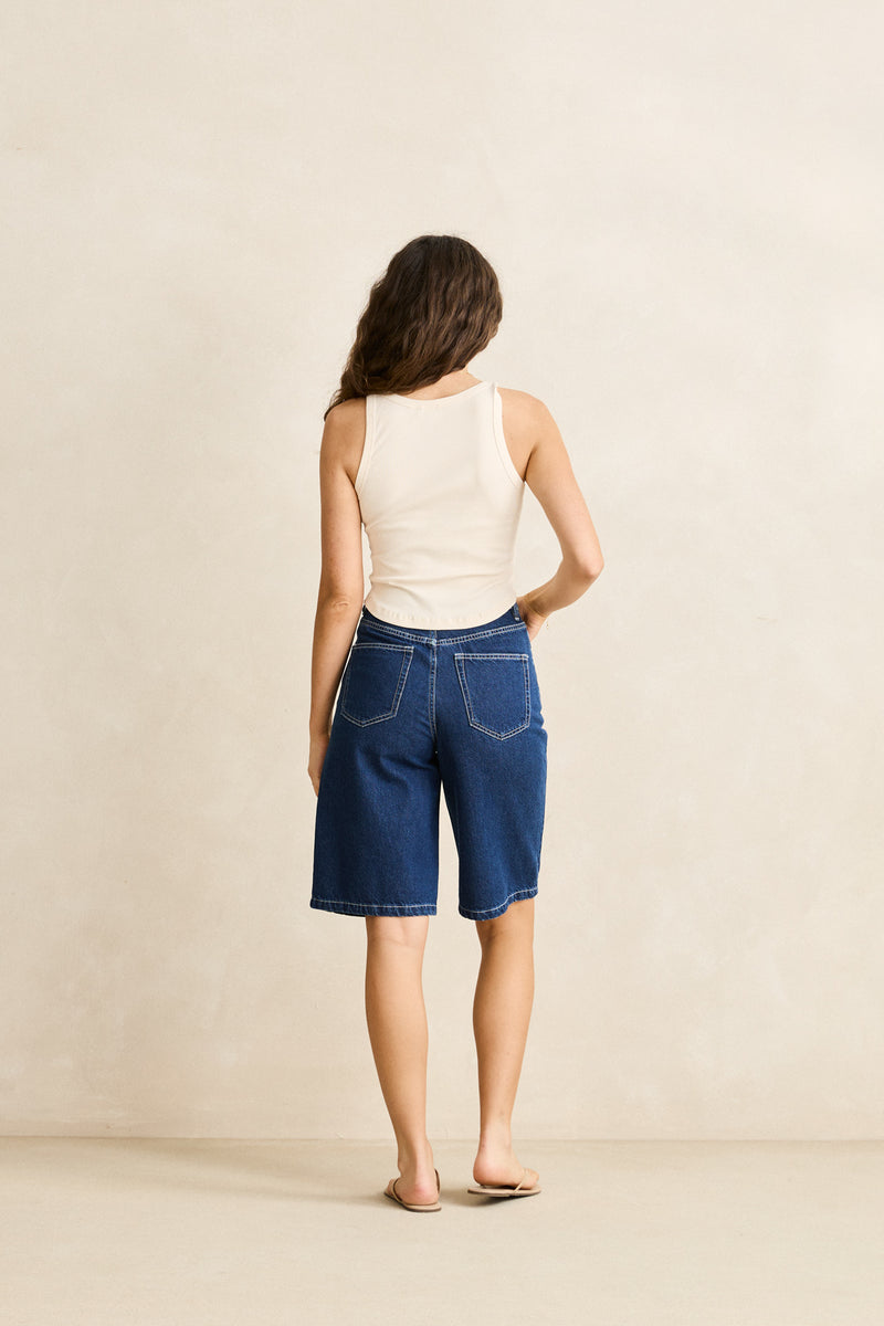 Essential Rib Singlet Natural