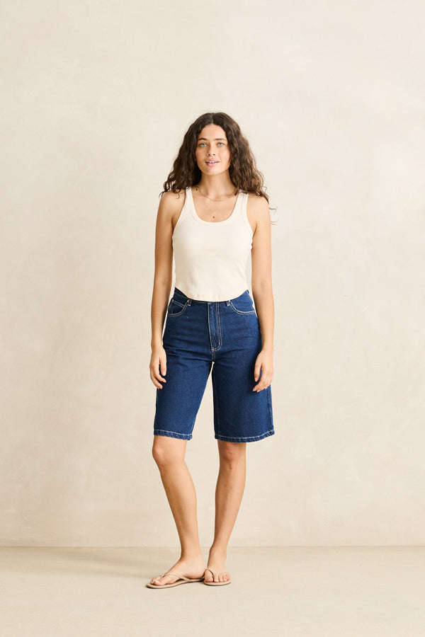 Essential Rib Singlet Natural