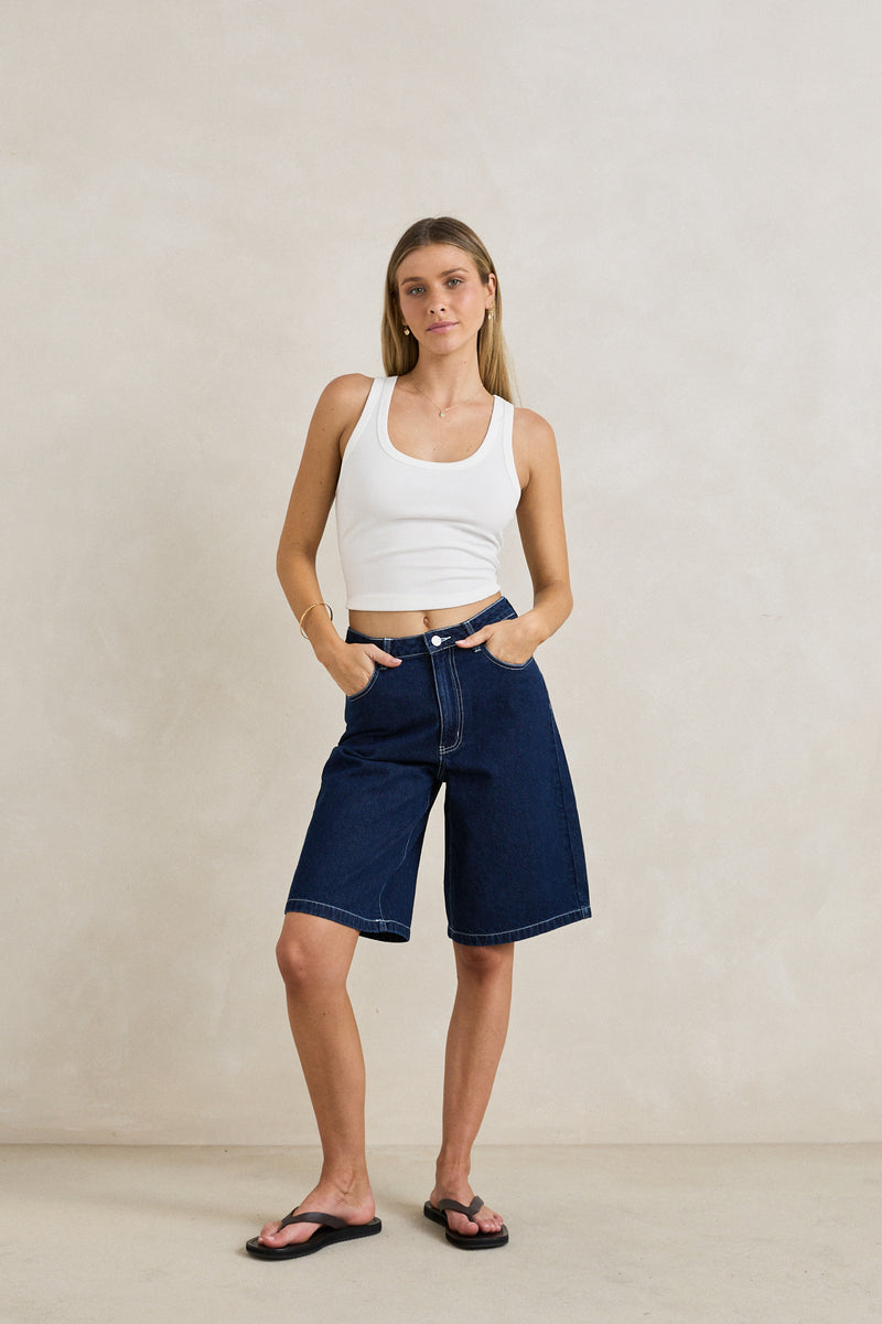 Essential Rib Tank White