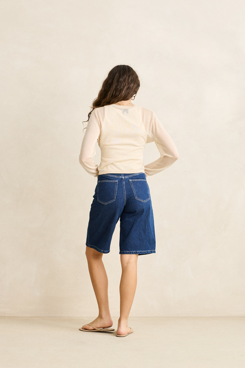 Rumi Sheer Knit Set Natural