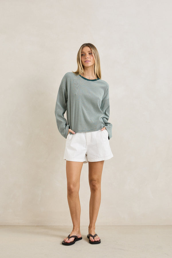 Lexi Stripe Long Sleeve Top Pine