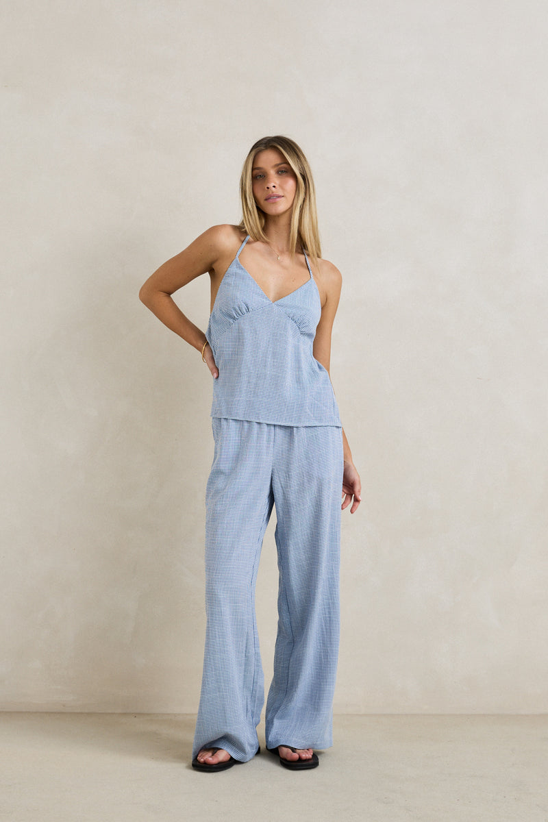 Marisol Top Blue Check