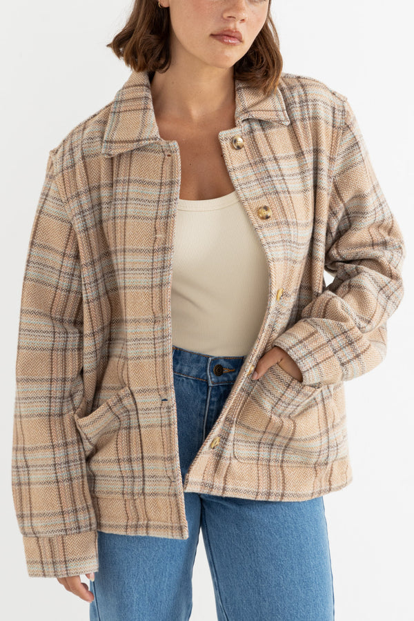 Jenna Check Jacket Desert