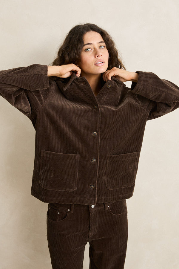 Luca Cord Shacket Chocolate