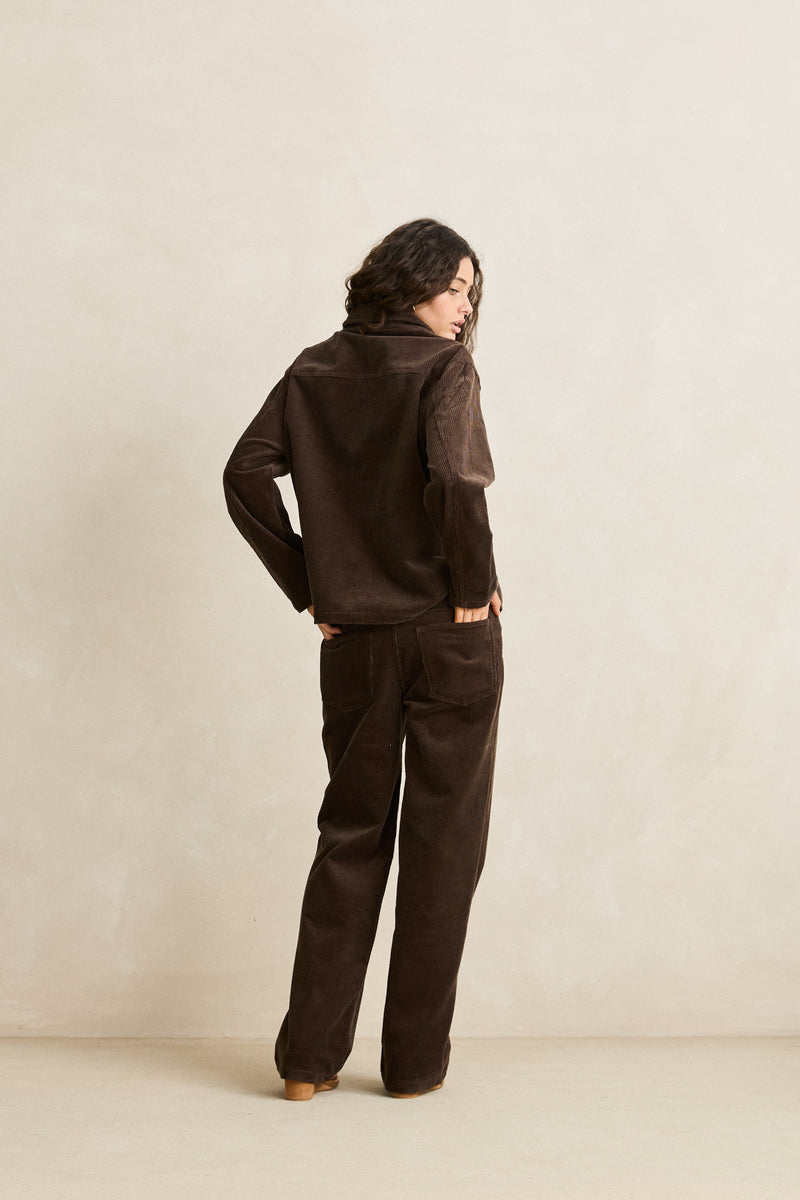 Luca Cord Shacket Chocolate