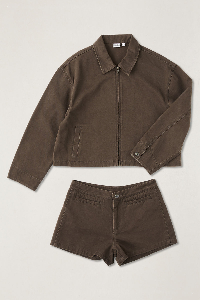Capri Relaxed Cropped Jacket Cafe