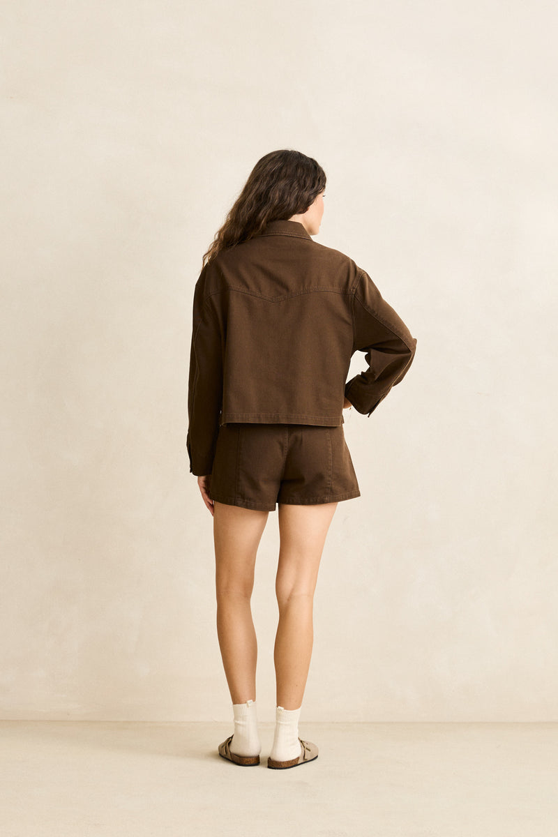 Capri Relaxed Cropped Jacket Cafe