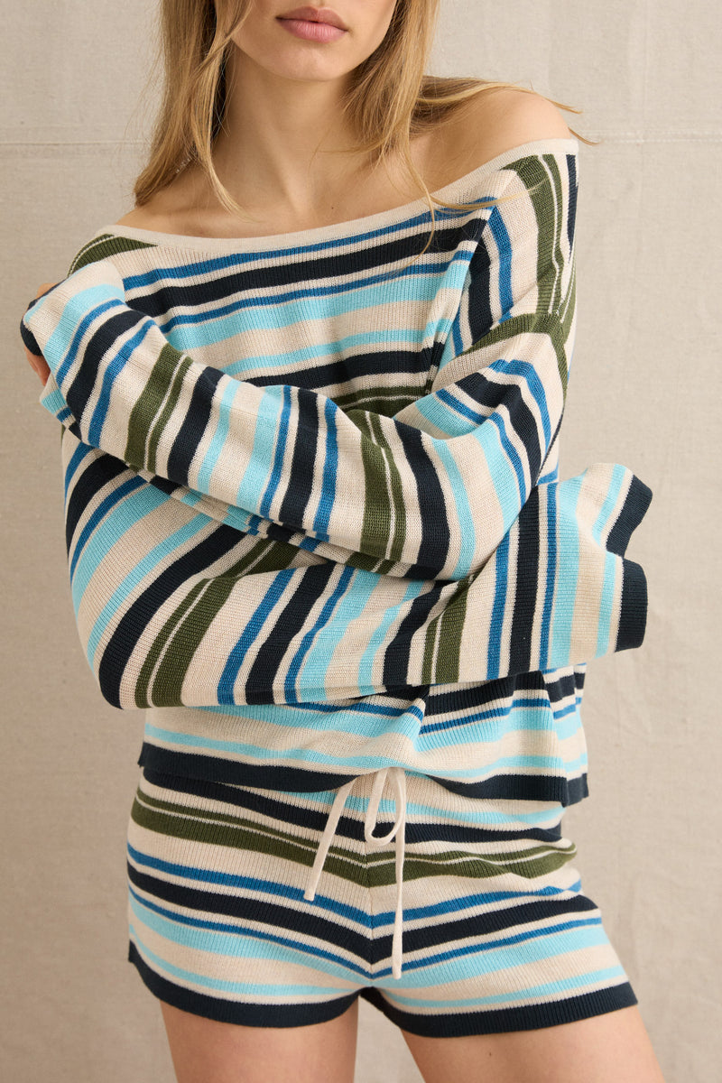 Luella Striped Knit Micro Short