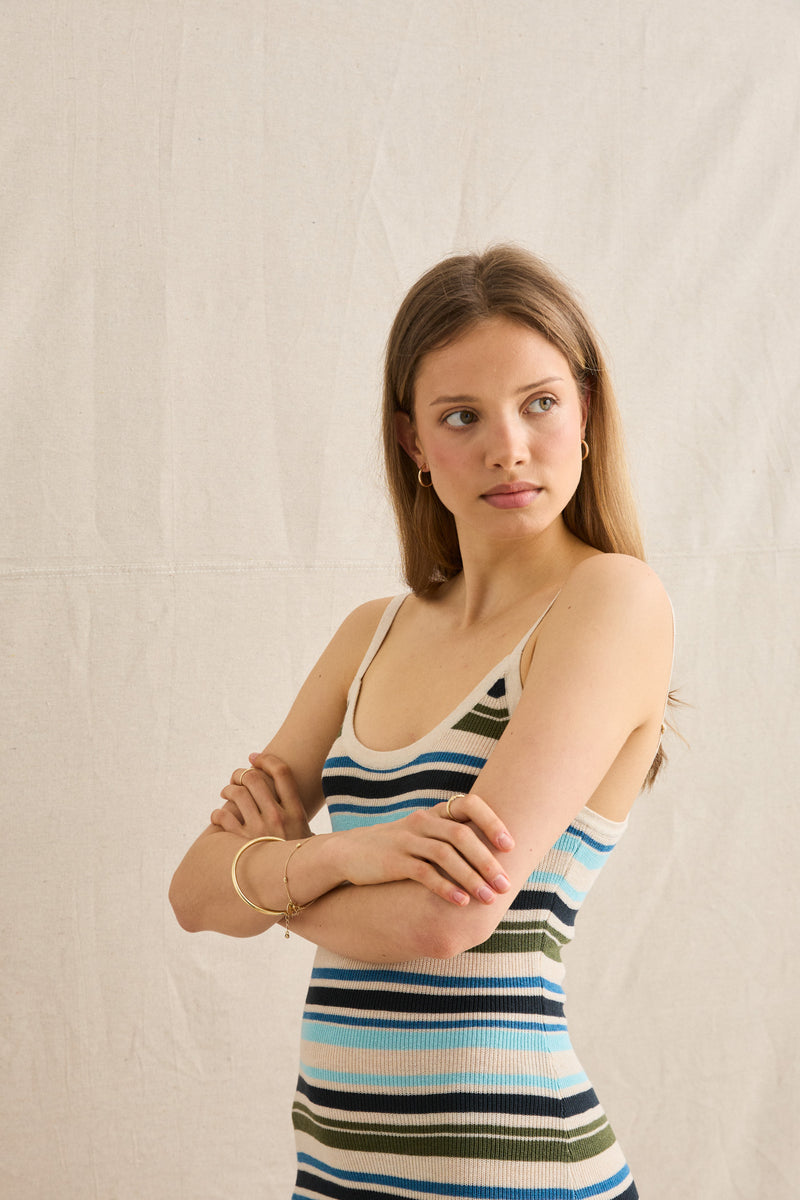Luella Striped Knit Mini Dress
