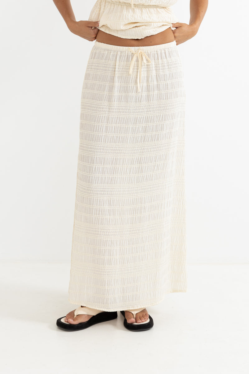 Sandy Cove Midi Skirt Natural