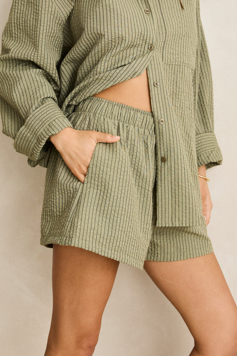 Overswim Stripe Short Olive